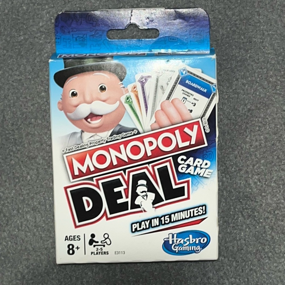 Monopoly Deal Playing Card‎ Game for 2-5 Players 8yr+ Hasbro Complete Set